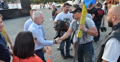 Харьковчане встретили участников Всеукраинского мотопробега