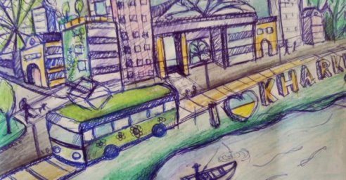 Харьковские школьники рисуют город будущего и делают обереги для защитников