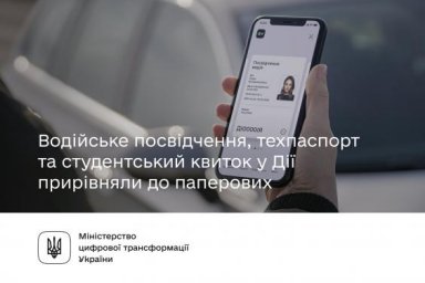 Водительское, техпаспорт и студенческий билет в &laquo;Дії&raquo; теперь на уровне с бумажными: приняты постанов