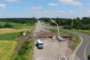 В рамках реконструкции Киевской трассы выполнили пятую часть запланированных работ