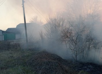 Пожарники в последний момент отсекли огонь от подпаленного сухостоя от жилого дома в пригороде Харьк