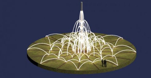 В городе строят световой фонтан